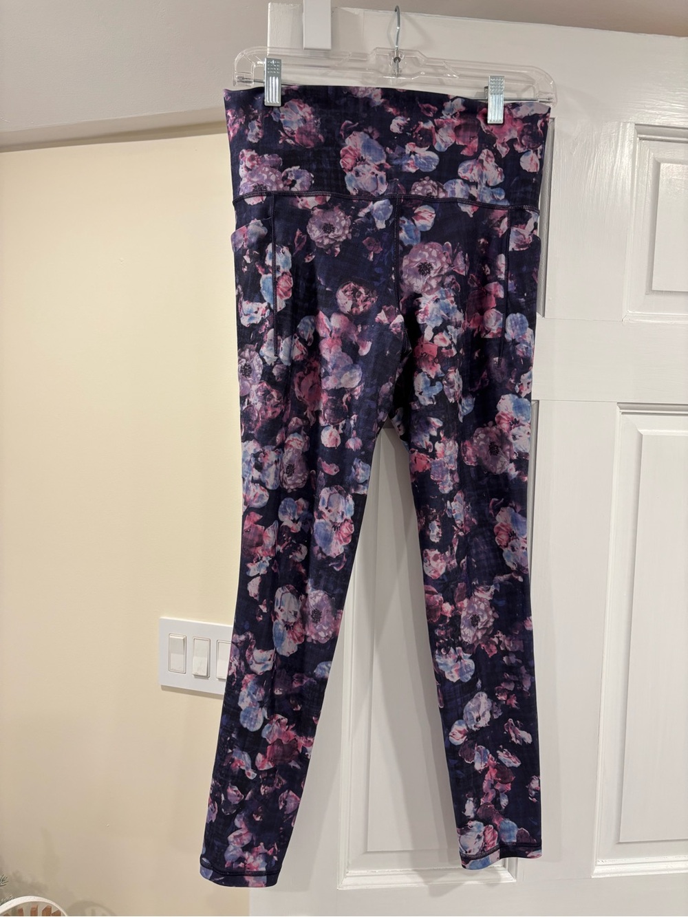 Athleta Floral Print Leggings in Navy, Purple and Pink